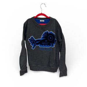 Kenzo Charcoal Sweatshirt with Vibrant Blue tractor